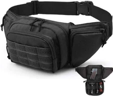Tactical Gun Concealed Pistol Pouch Carry Waist Bag Portable Handgun Holster Bag
