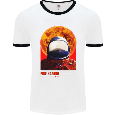 Fire Hazard Too Hot to Handle Astronaut Space Herren Ringer T-Shirt