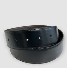  324 Bally Men's Black Brown Reversible Leather Belt Size 38  Strap Only 