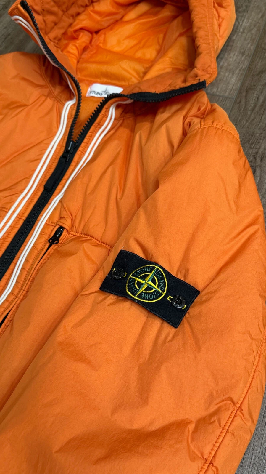 Giacca Stone Island tinta in capo Crinkle Reps NY pioggia inverno XXL rara felpa con cappuccio