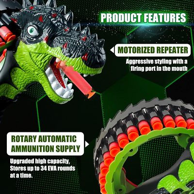 Dinosaur Toy Foam Blasters for Nerf with 80 Soft Foam