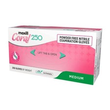 Coral Aloe Nitrile Gloves, Powder Free, Pink, Medium, 250/Box