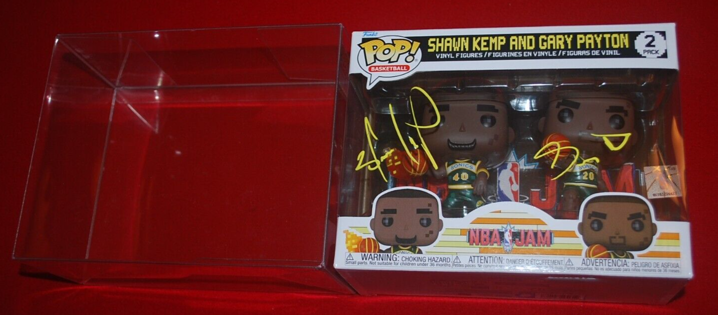 Gary Payton Autographed Signed Seattle Supersonics SHAWN KEMP Supersonics NBA JAM FUNKO POP Beckett COA 2W430537 