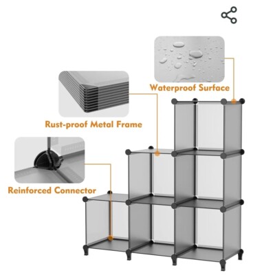 HOMIDEC Closet Organizer 9-Cube Closet Organizers and Storage Closet ...
