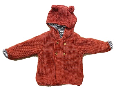 Cardigan Bébé M&S Avec Capuche Et Oreilles D'ours - Taille 3-6 Mois - Occasion Très Bon état