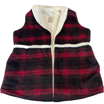 Womens Vest Red Buffalo Plaid Vest Plus Size Maurice's Red
