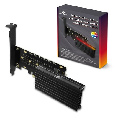 Vantec M.2 NVMe PCIe X4 Adapter With ARGB Heat Sink