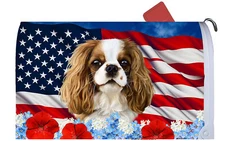 Cavalier King Charles Spaniel Patriotic Mail Box Cover