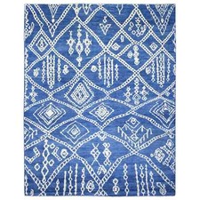 12'2"x15'2" Blue Boujaad Moroccan Berber Wool Hand Knotted Oversized Rug R72613