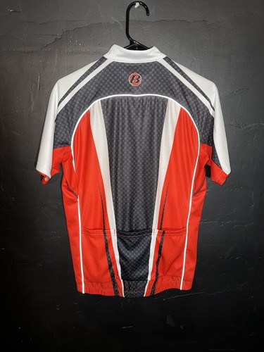 Bontrager Shirt Mens Medium Black Red White Cycling Jersey Athletic Full Zip - Picture 2 of 7