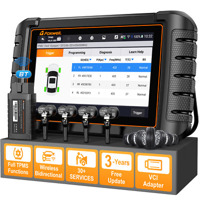 Foxwell NT809TS Bi-directional OBD2 Scan Tool All System TPMS Relearn Sensor