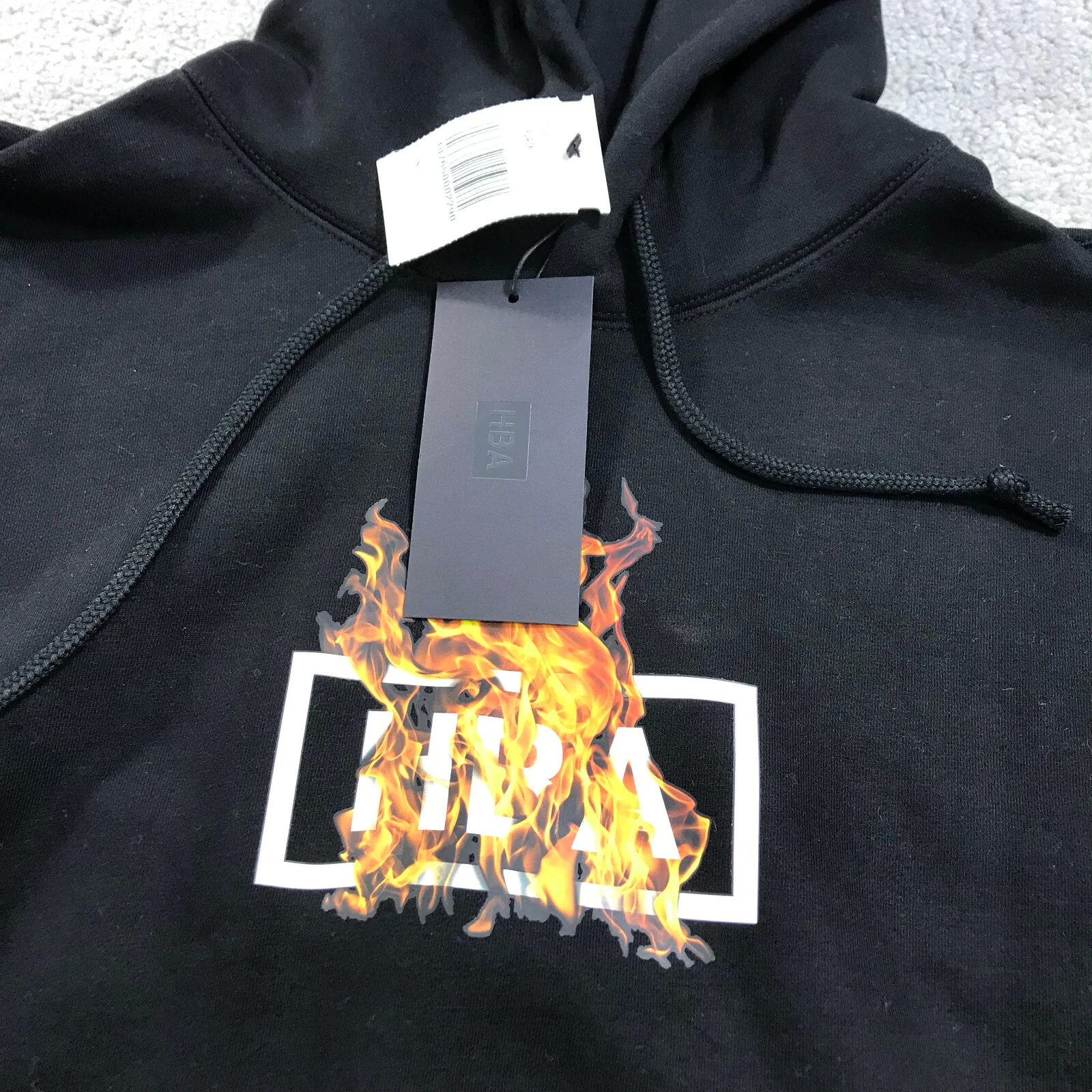 HBA (HOOD BY AIR) Felpa con cappuccio By Air da uomo piccola HBA felpa con cappuccio logo fuoco casual