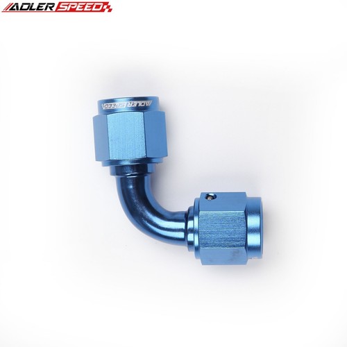 US STOCK 90 Degree 6AN AN6 To AN-6 6AN Female Aluminum Fuel Fitting Adapter Blue - Picture 2 of 6