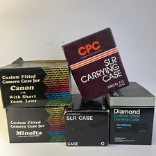 Vintage 5 Leather Cases - 35mm SLR Film Camera Case - Various Models New In Box