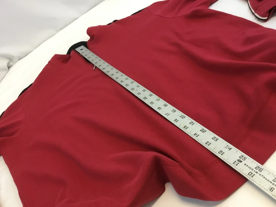 Pullover de golf Bechamel XL rojo algodón elástico 1/4 cremallera sin defectos YGI S1-1 Foto 3 de 4