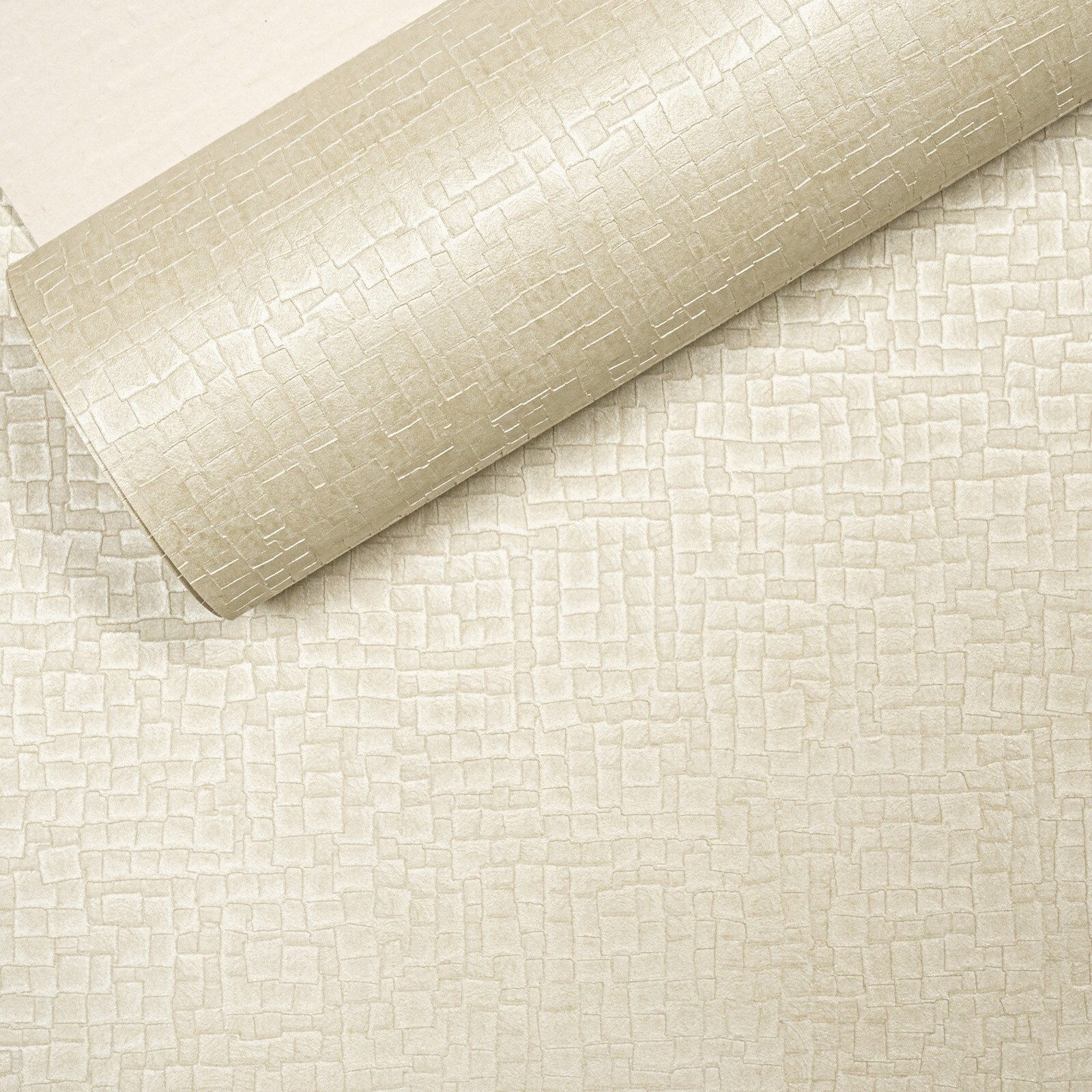 Cream Wallpaper Textured Shimmer Thick Quality Vinyl Bedroom Livingroom Hall Way
