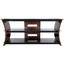 bello high gloss caramel brown curved audio video system