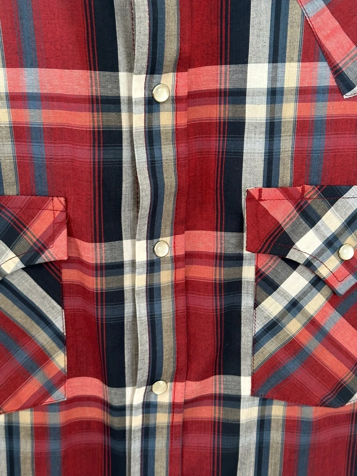 Camisa Western Vintage Ely Cattleman Multicolor Perla A Presión Mediana Manga Corta Foto 2 de 4