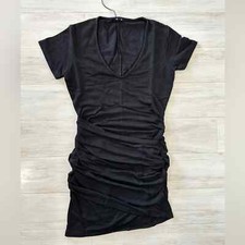 NWT MONROW BLACK SUPERSOFT FRONT WRAP DRESS Sz Small