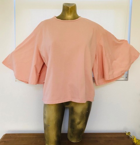 Neu ohne Etikett WHO WHAT WEAR einzigartiges Oberteil Bohemian Pfirsich Engelsärmel XXL - Bild 3 von 12