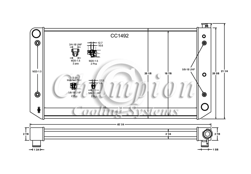 ER 3 Row Radiator,Eng Oil Cooler,16" Fans,Shroud-1992 1993 GMC C2500 Diesel Eng - Image 3 of 4