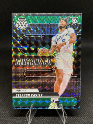 Stephon Castle 2024-25 Panini Mosaic GIVE AND GO Green Prizm Rookie #6 Spurs RC - Bild 1 von 2