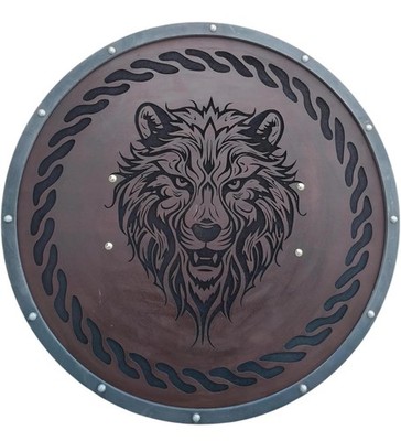 Löwe Holzschild - Wikinger Holzschild - Mittelalter Wikinger Krieger Schild