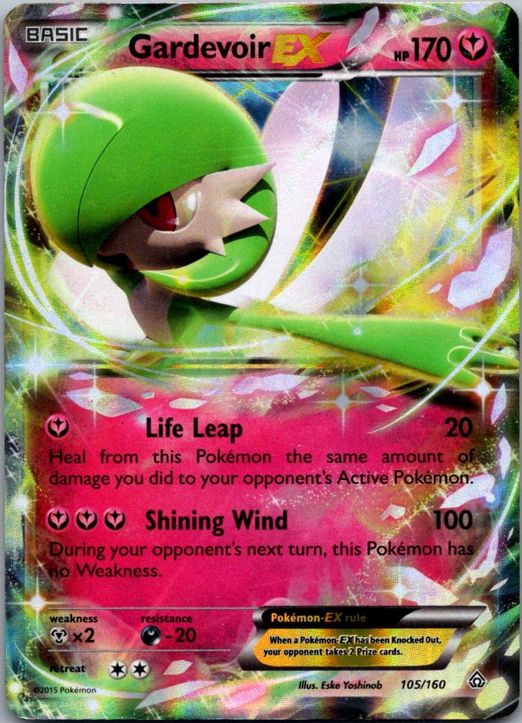 Gardevoir EX 105/160 Holo EX Rare Primal Clash Pokemon Moderately Played