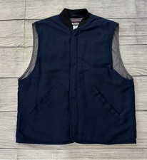 BULWARK FR Mens Sz Large Navy Snap Button Flame Resistant Nomex Insulated Vest