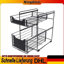 Czarne ze stali węglowej 2-poziomowe kosze do przechowywania stojak organizer kuchenny półka