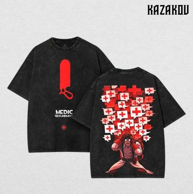 Medic Team Fortress 2 game Double Sided Oversize Tshirt Unisex Oversize