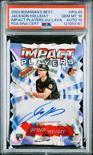 2024 Bowman's Best JACKSON HOLLIDAY Auto Impact Players Lava /50 PSA 10 #IPA-JH