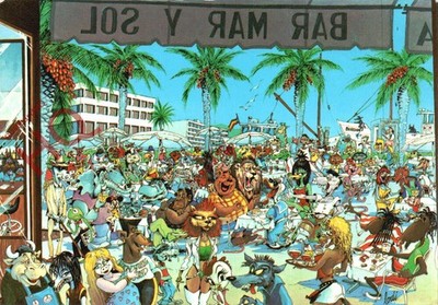 Ansichtskarte> La Costa Del Sol, Bar Mar Y Sol, Cartoon [Sunnypost]