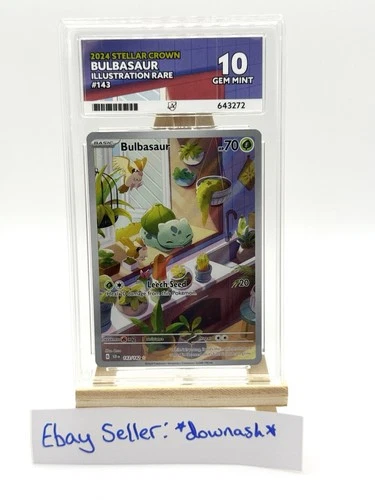 🍃 BULBASAUR 143/142 STELLAR CROWN POKEMON CARD ENGLISH ACE GEM MINT 10 HOLO 🍃