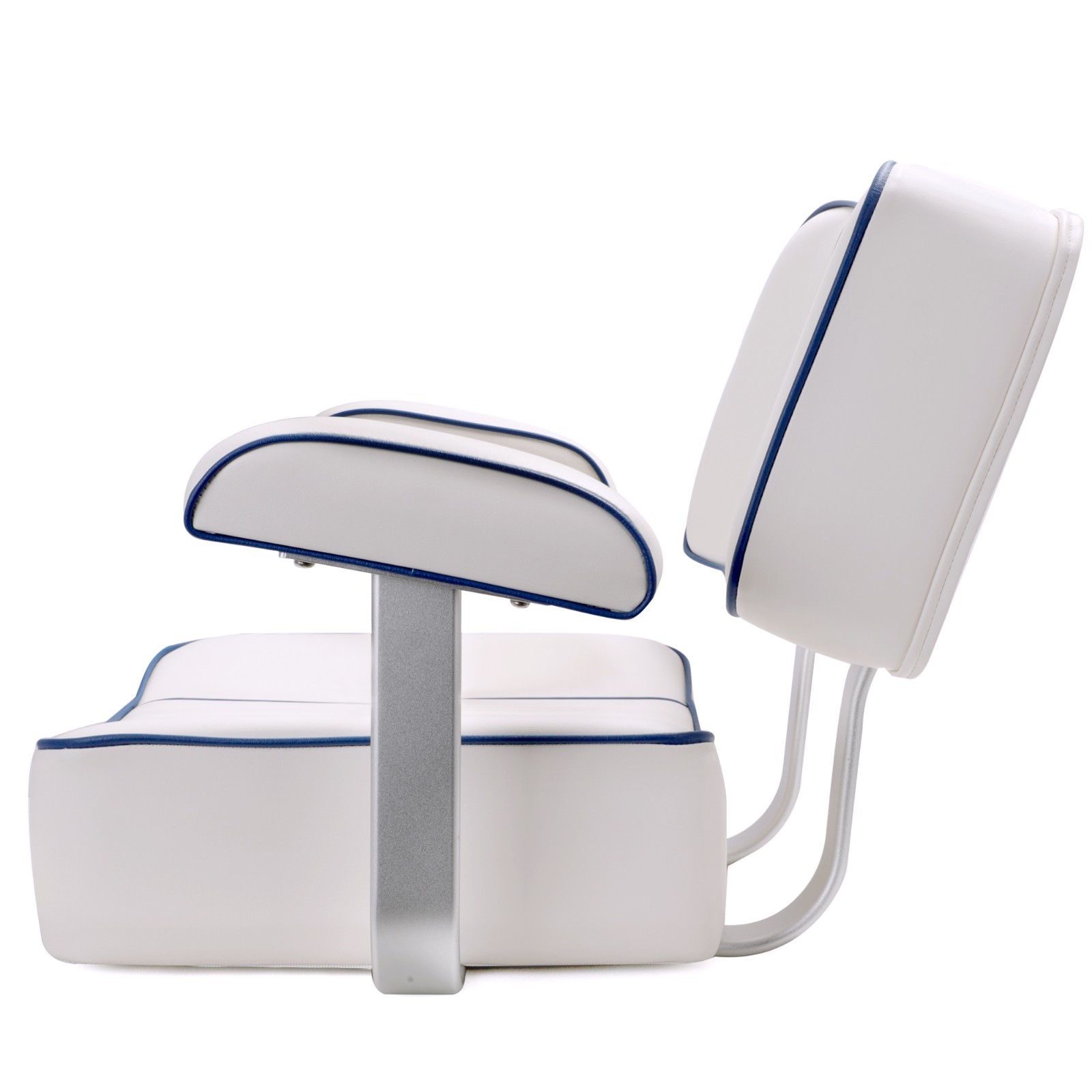 NORTHCAPTAIN Pontoon Captain Bucket Seat with Armrest,White/Blue Piping