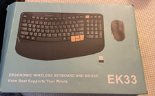 Ergonomic Wireless keyboard and mouse EK33. Reccazr. see note