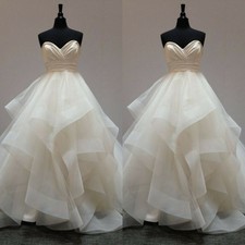Classic Wedding Dresses Sweetheart Ruffles Tulle White Ivory Bridal Gowns Custom