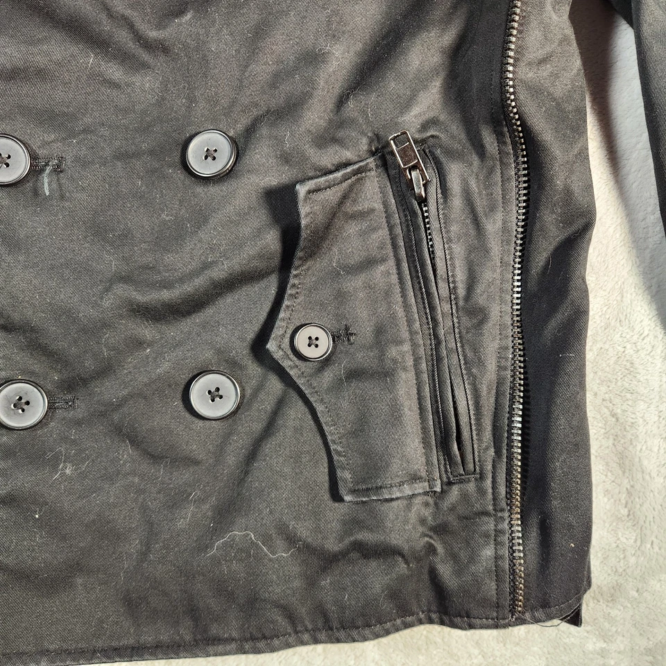 Jaqueta INC Masculina Pequena Preta Motocicleta Militar Preta Operações Peito Duplo - Imagem 2 de 4