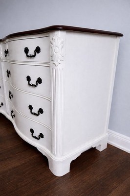 West Michigan Furniture Co. 8-Drawer White & Dark Brown Dresser, Metal  Handles | eBay