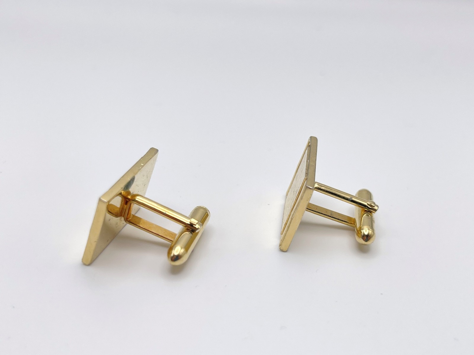 Vintage Gold Tone Rectangular Squared Cufflinks T… - image 5