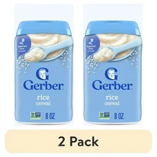 Gerber Rice Baby Cereal Single Grain First Foods Non GMO - 8 Oz - Pack of 2