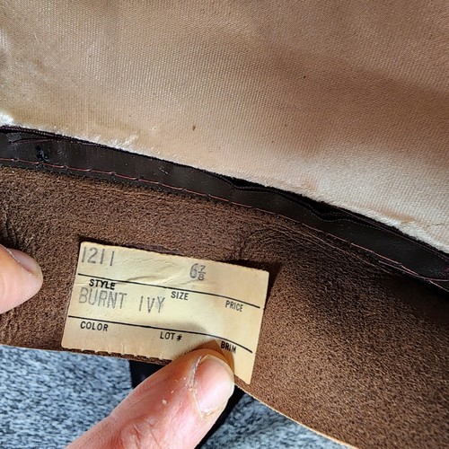 VTG Wormser Hats 3X Beaver Regency Series Size 6 7/8 Burnt Brown Fedora Hats Hat - Picture 14 of 14
