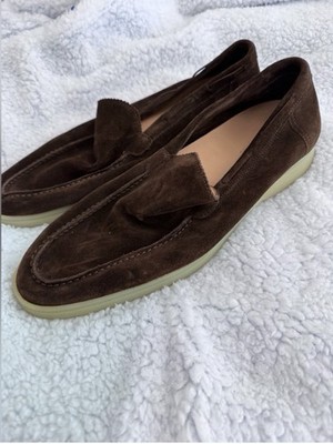 Aurelien Men's Brown Velvet Yatch Loafers, Size 44
