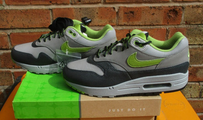 Nike Air Max 1 SP x HUF Retro Trainers Anthracite Grey Pear UK Pendant UK 6 Neu