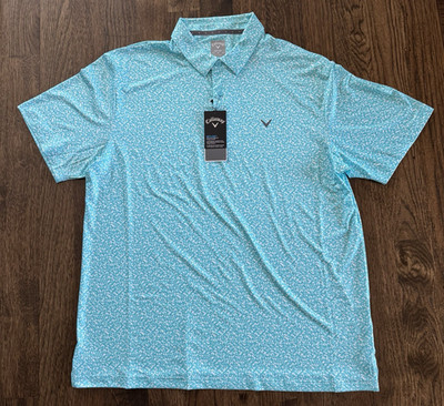 Callaway Golf NWT Men's 2XL Polo Shirt Blue Radiance Opti-Dri CGKSF0C9 NWT $80