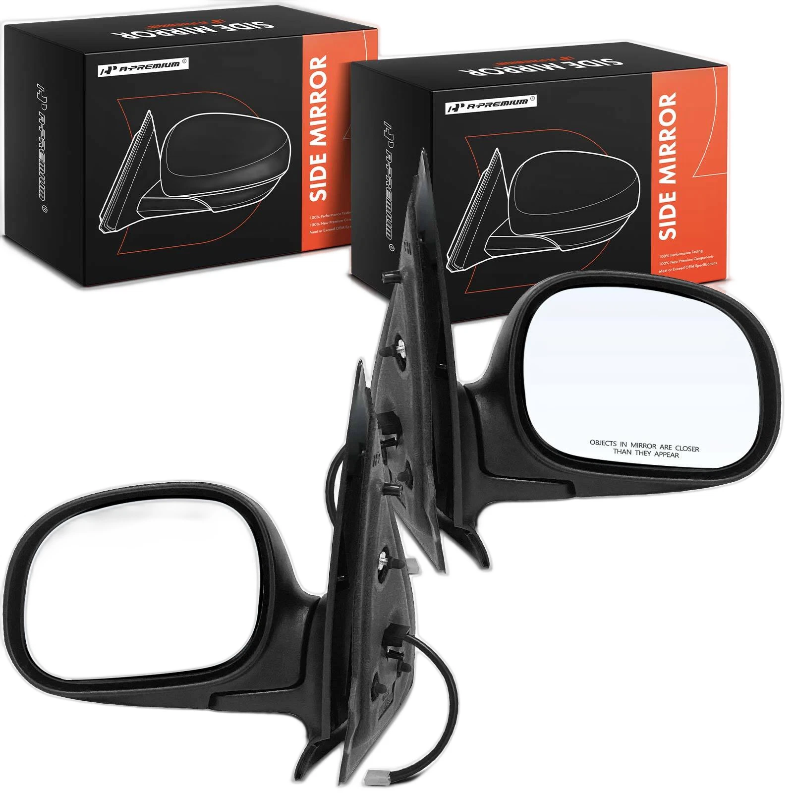 A-Premium Pair Power Mirror w/ Manual Folding for Ford Expedition XLT 1998-2002