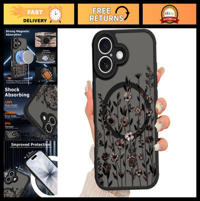 Cute Floral Print Magnetic iPhone 17 Case - Slim Matte Protective Cover, MagSafe