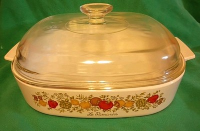 Corning Ware La Romarin Casserole Dish & Lid Spice of Life A-10-11 (9 3/4 L X 2)