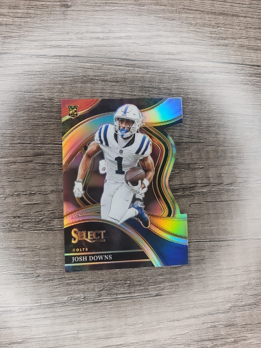 2023 Panini Select - Club Level Josh Downs #251 Red & Yellow Prizm Die-Cut (RC)