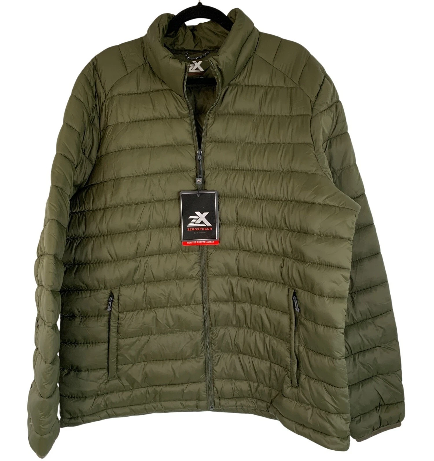 NWT Mens ZeroXposur XXL 2XL Basil Quilted Puffer Jacket Lightweight Zip Pockets